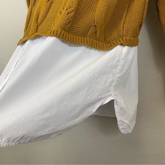 Anthropologie Pilcro Cable Twofer Crewneck Layered Sweater in Copper Size Medium - Picture 10 of 13